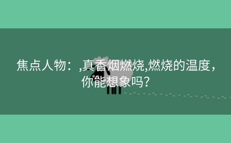 焦点人物：,真香烟燃烧,燃烧的温度，你能想象吗？