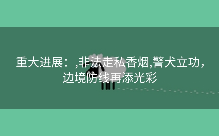 重大进展：,非法走私香烟,警犬立功，边境防线再添光彩