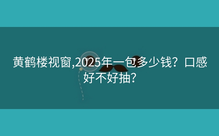 黄鹤楼视窗,2025年一包多少钱？口感好不好抽？