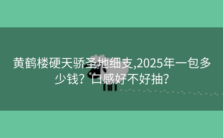 黄鹤楼硬天骄圣地细支,2025年一包多少钱？口感好不好抽？