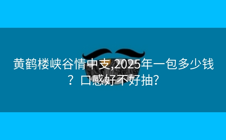 黄鹤楼峡谷情中支,2025年一包多少钱？口感好不好抽？