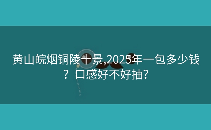 黄山皖烟铜陵十景,2025年一包多少钱？口感好不好抽？
