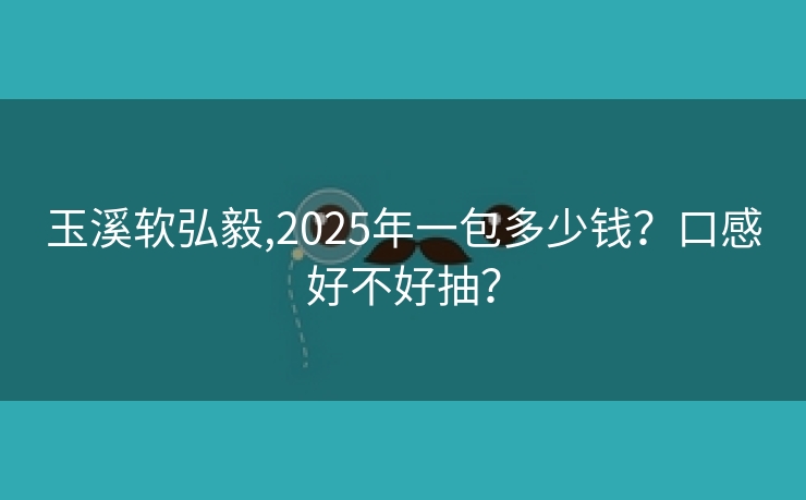 玉溪软弘毅,2025年一包多少钱？口感好不好抽？