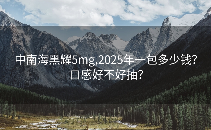 中南海黑耀5mg,2025年一包多少钱？口感好不好抽？