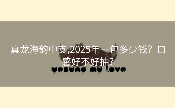 真龙海韵中支,2025年一包多少钱？口感好不好抽？