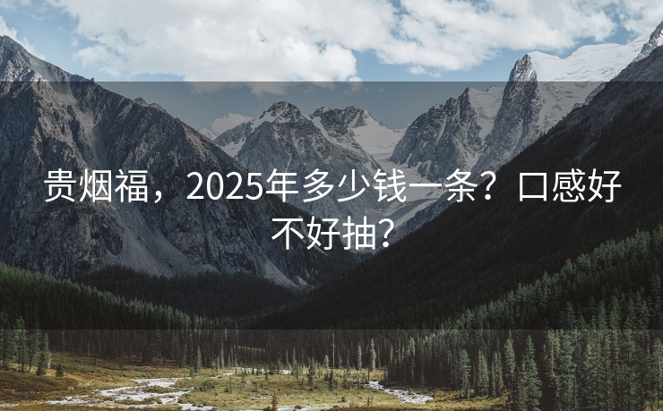 贵烟福，2025年多少钱一条？口感好不好抽？