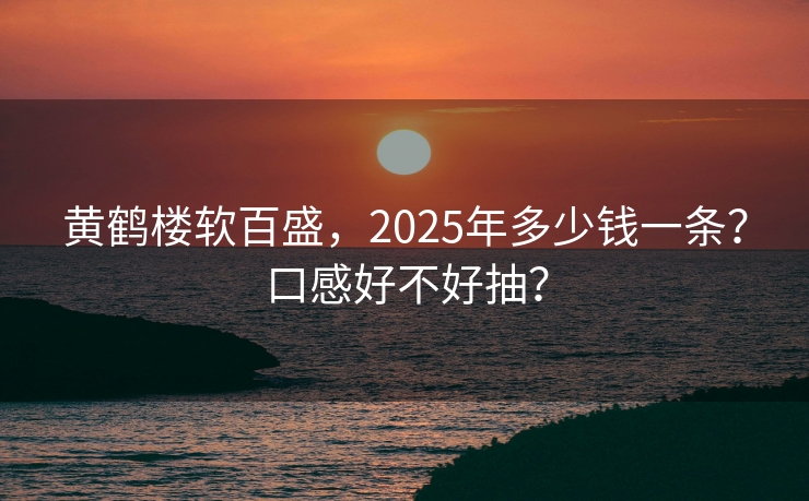黄鹤楼软百盛，2025年多少钱一条？口感好不好抽？