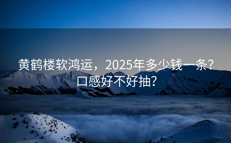 黄鹤楼软鸿运，2025年多少钱一条？口感好不好抽？