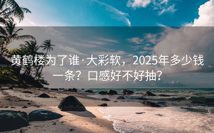 黄鹤楼为了谁·大彩软，2025年多少钱一条？口感好不好抽？