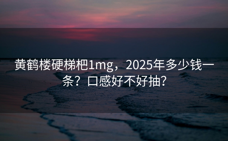 黄鹤楼硬梯杷1mg，2025年多少钱一条？口感好不好抽？
