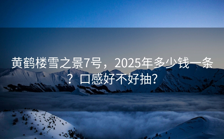 黄鹤楼雪之景7号，2025年多少钱一条？口感好不好抽？