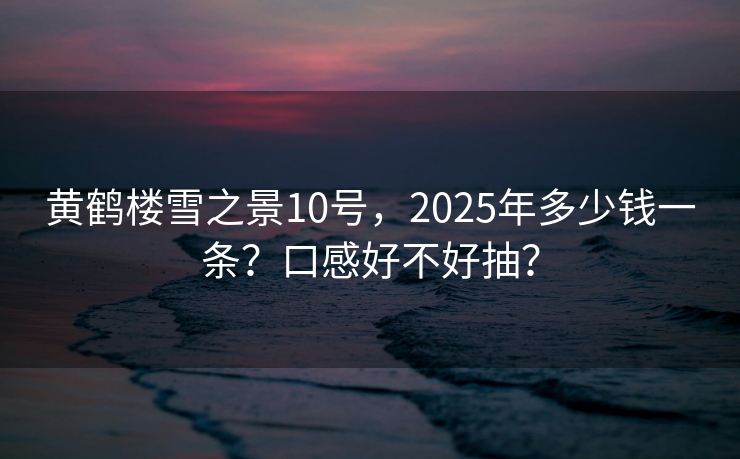 黄鹤楼雪之景10号，2025年多少钱一条？口感好不好抽？