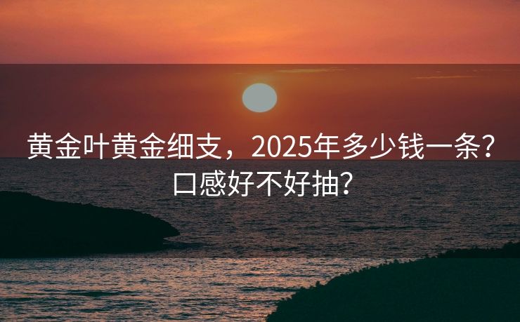 黄金叶黄金细支，2025年多少钱一条？口感好不好抽？