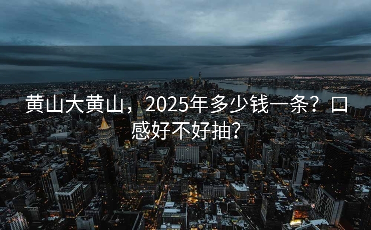 黄山大黄山，2025年多少钱一条？口感好不好抽？