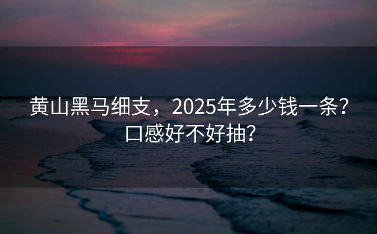 黄山黑马细支，2025年多少钱一条？口感好不好抽？